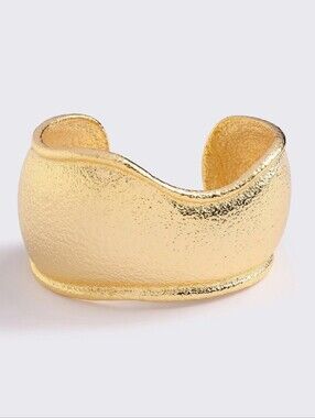 Emma Pills Wave Cuff Mega Bracelet 14k Goldplated New